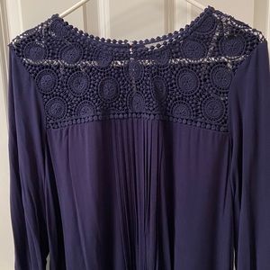 Daniel Rainn Darrel Crochet Yoke Knit Top